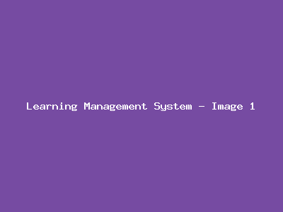 Learning Management System - Project Image